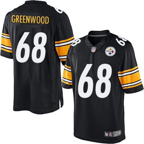 Men's Limited L.C. Greenwood Nike Jersey Black Home - #68 NFL Pittsburgh Steelers